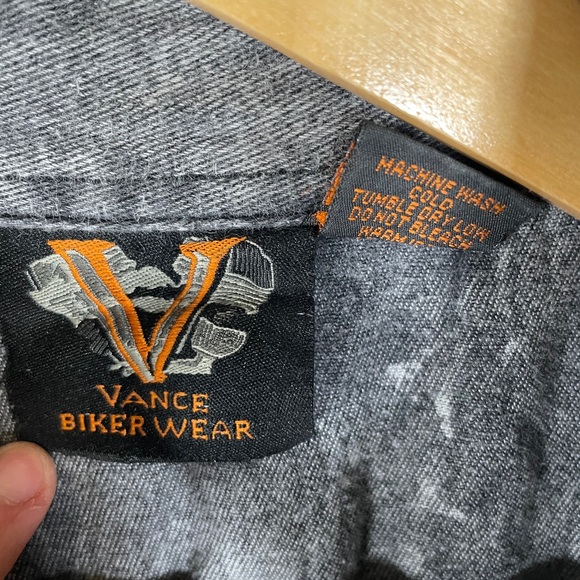 Vance Biker Wear Gray COTTON Vest Galveston Lone Star biker rally medium 096 - Picture 3 of 4
